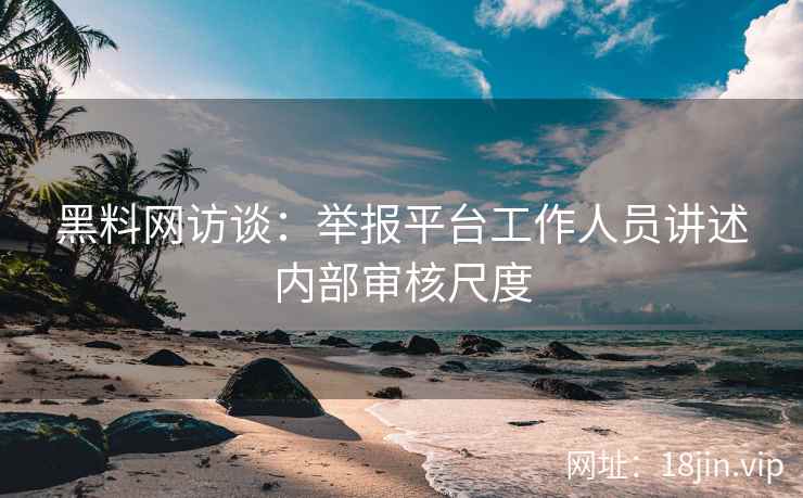 黑料网访谈：举报平台工作人员讲述内部审核尺度