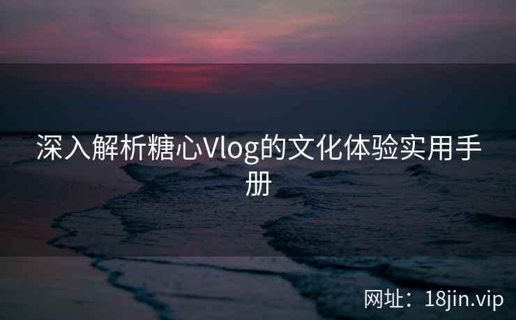 深入解析糖心Vlog的文化体验实用手册