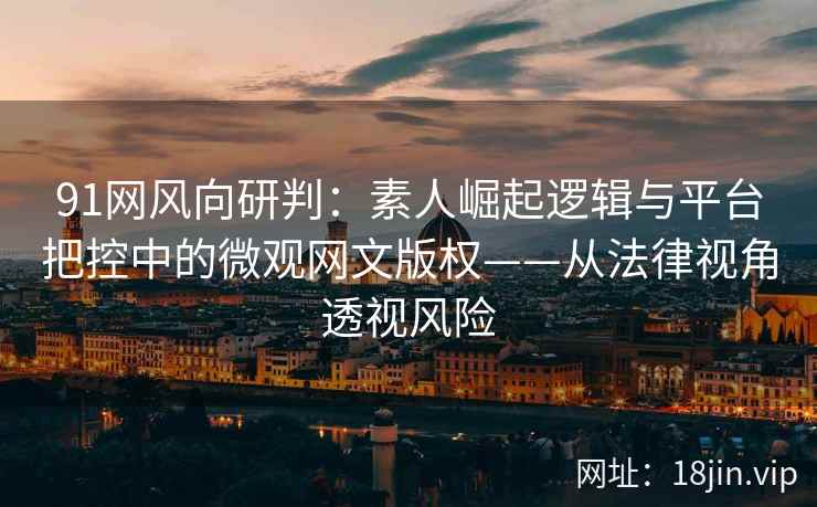 91网风向研判：素人崛起逻辑与平台把控中的微观网文版权——从法律视角透视风险