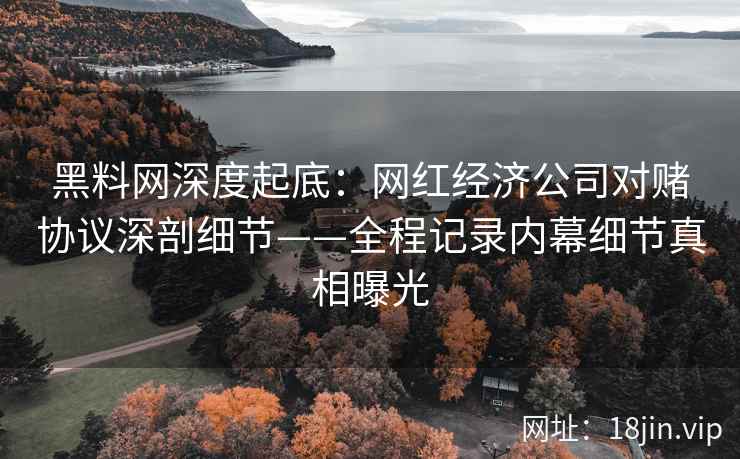 黑料网深度起底：网红经济公司对赌协议深剖细节——全程记录内幕细节真相曝光