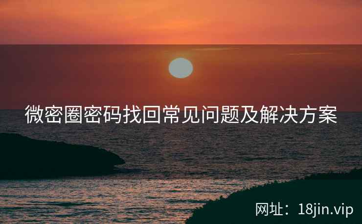 微密圈密码找回常见问题及解决方案